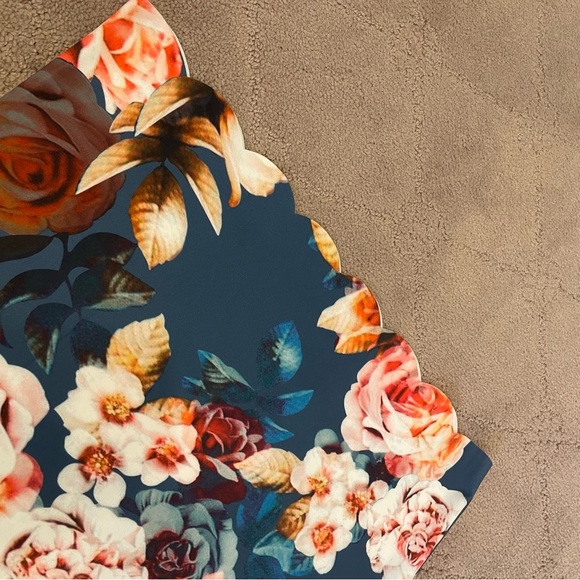 Women's Floral Pencil Dress, Blue, M - Picture 4 of 8